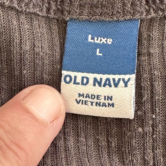 Old Navy Luxe Jersey Knit Tank Top Ribbed Dark Gray Women's Size L Sleeveless - Picture 5 of 12